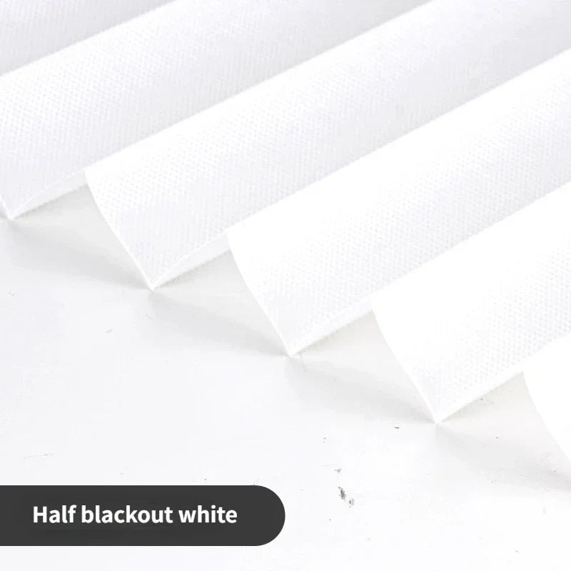 Self-adhesive Pleated Blinds, for Bathroom, Balcony Shades Half Blackout.