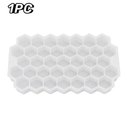 37 Grid Ice Cube Trays Freezer with Lid, Silicone for Small Ice Cube Molds, Easy-Release Reusable.