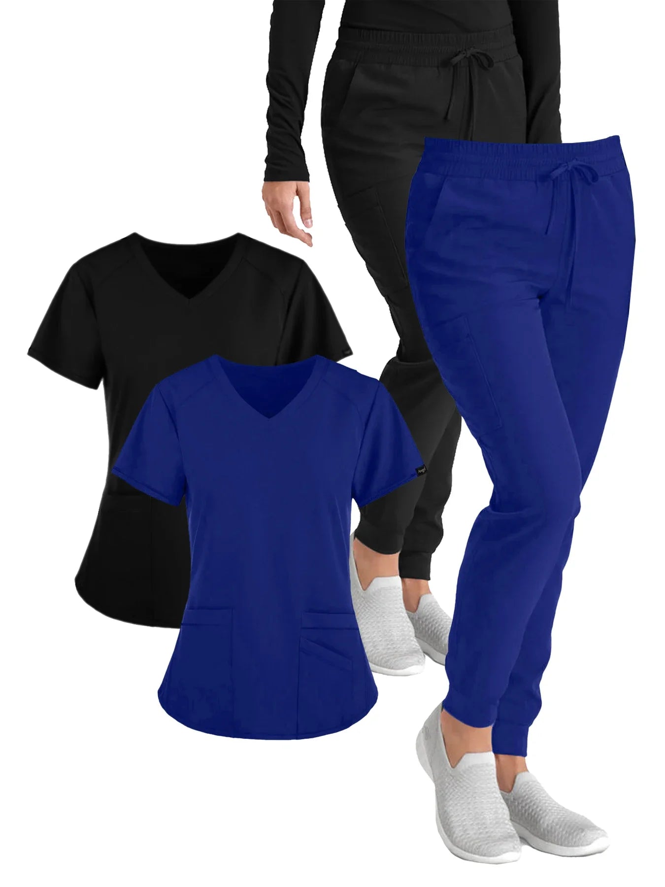 (Four-piece set) Scrubs Uniform Women's, Elastic Sports Nurse Uniform, Breathable Scrub.
