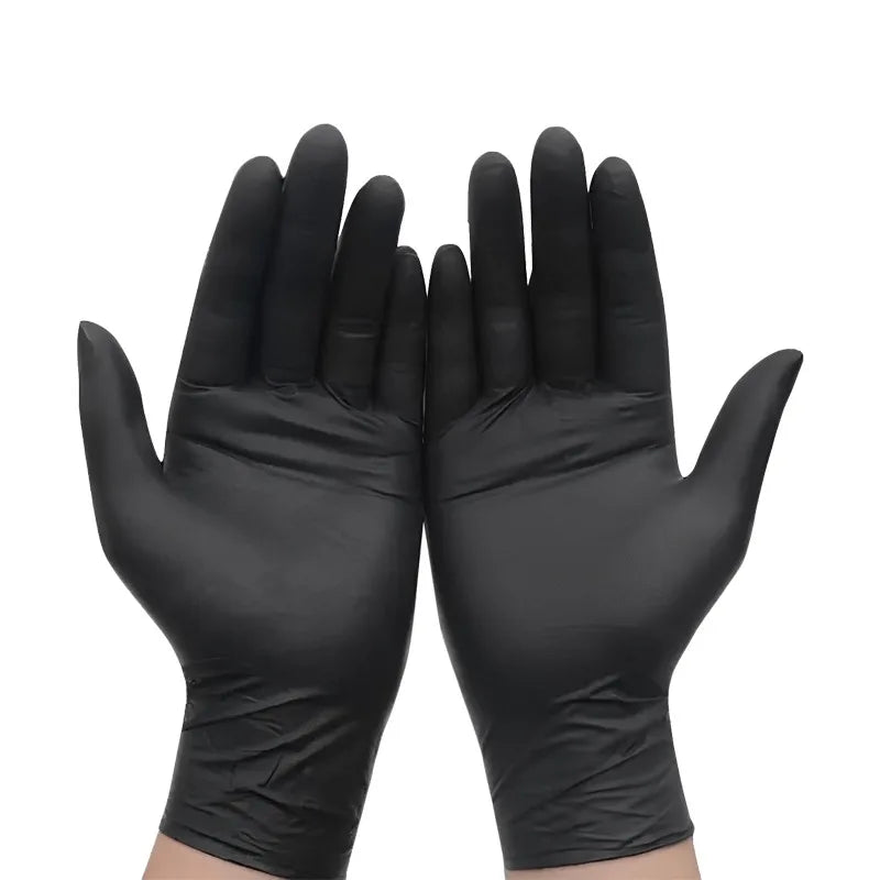 100PCS Black Nitrile Gloves Household Kitchen Bathroom Cleaning Gloves, Nail Art, Hair Dye,  Latex Free