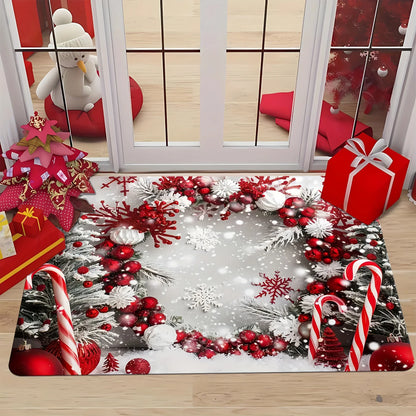 VIKAMA Christmas Rug Festive Carpet For Live Room Large Area Rug.