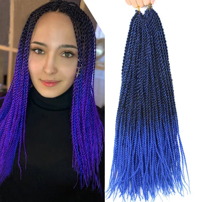 Full Star 30 Strand Pre-Twist Crochet Braids | Senegalese Twist | Ombre