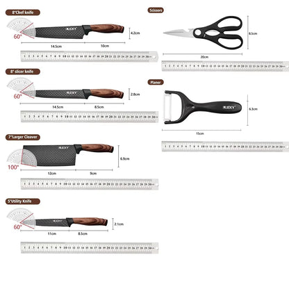 6pcs High Carbon Stainless Steel Knives, Handmade Forged Cleaver Chef Butcher Kitchen Knife, Wood Handle Chef Knife Cooking Tool.