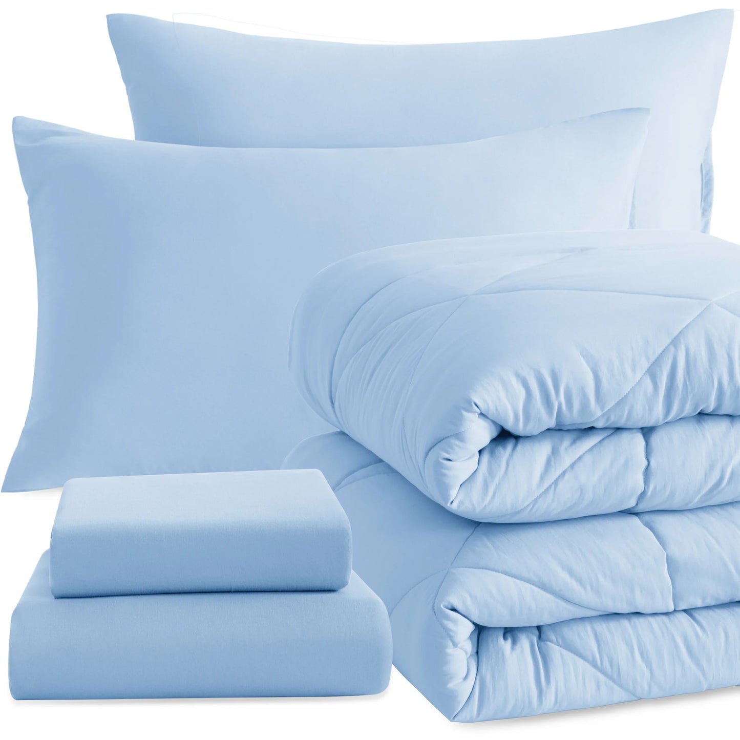 Comforter Set Includes Fitted Sheet, Top Sheet and Pillowcases