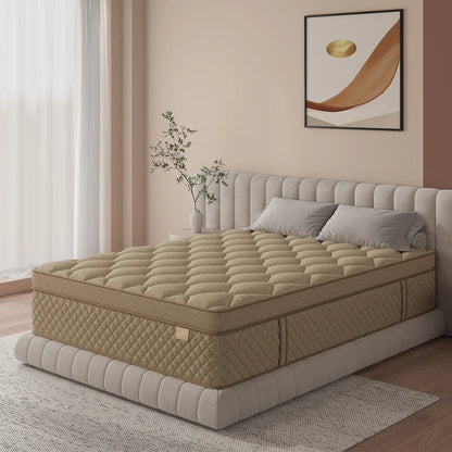 12"14" Gel Memory Foam Hybrid Pocket Spring Mattress Twin Full, Queen, King Bed Mattress In A Box.