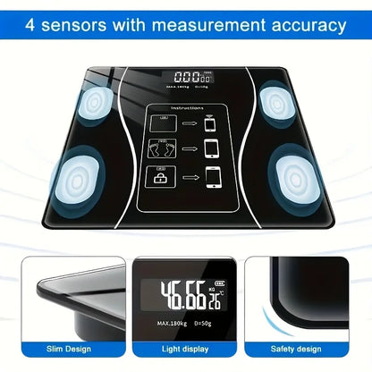 Intelligent Digital Body Scale With Backlit LED Display Screen,Weighing Up To 400 Pounds,Ideal for Weight Management & Fitness.