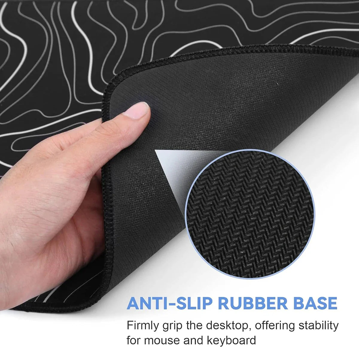 1Pcs Gaming Mouse Pad Large Keyboard Pad 31.5 x 11.8in Topographic.