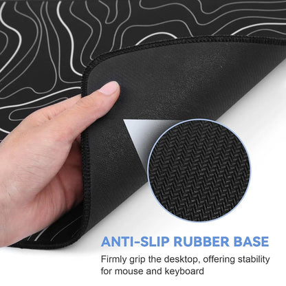 1Pcs Gaming Mouse Pad Large Keyboard Pad 31.5 x 11.8in Topographic.