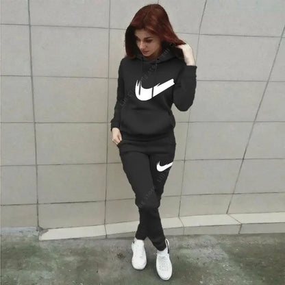 Hoodie Pants Sets Women 2pcs Sports Outfits, 2025 Home Outdoor Jogging New Designer, Autumn Winter Tracksuit.