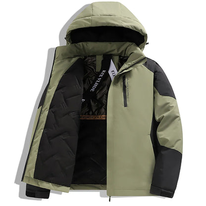 S-6XL large-sized outdoor rainproof cotton-padded jacket for men.