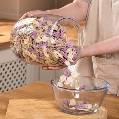 Flour Grains Sealed  Kitchen Organizer with Lid, Plastic Wide Mouth Candy, Cookie, Nuts Storage Jar.