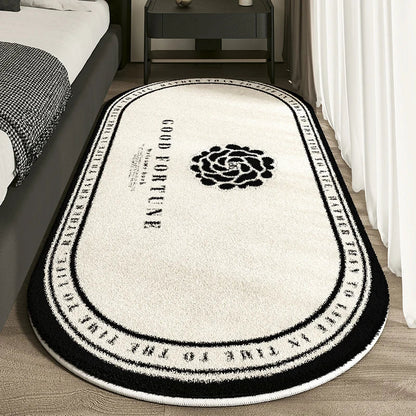 VIKAMA Flannel Fabric Carpet Oval-Shaped Anti-Slip Carpet High-End Texture.