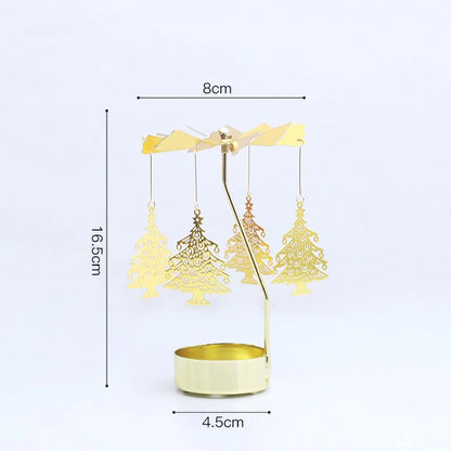 Spinning Tealight Holder, Aluminum Alloy Carousel Heat Powered, Rotating Candle Display.