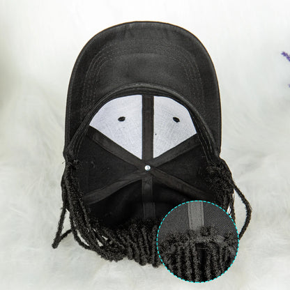 Braided Baseball Cap Wig | Adjustable Hat Wig | Afro Black Women & Girls