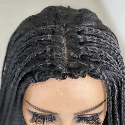 Ombre Box Braided Wig | Fake Scalp | 26"+ Long Straight Braids | Synthetic Braiding Hair | Cosplay & Daily Use