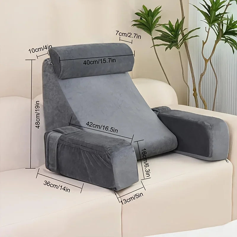 Reading Pillow for Bed, Extra Large Arm Rest  Memory Foam.