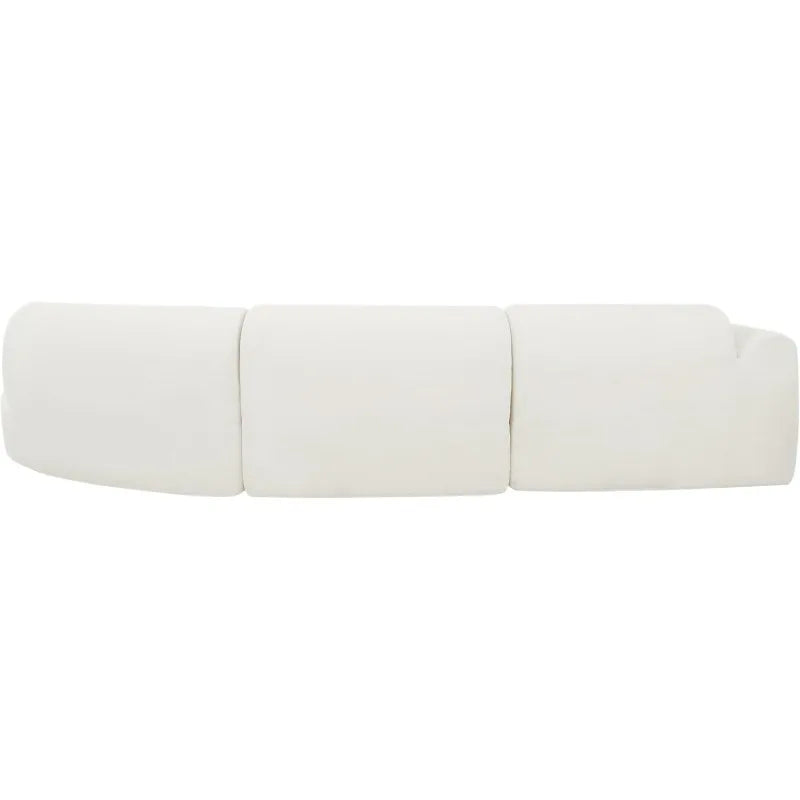 Curved Polyester Sectional Sofa Set, 7 Seat  Chaise Lounge, 3 Pillows, Fully Assembled