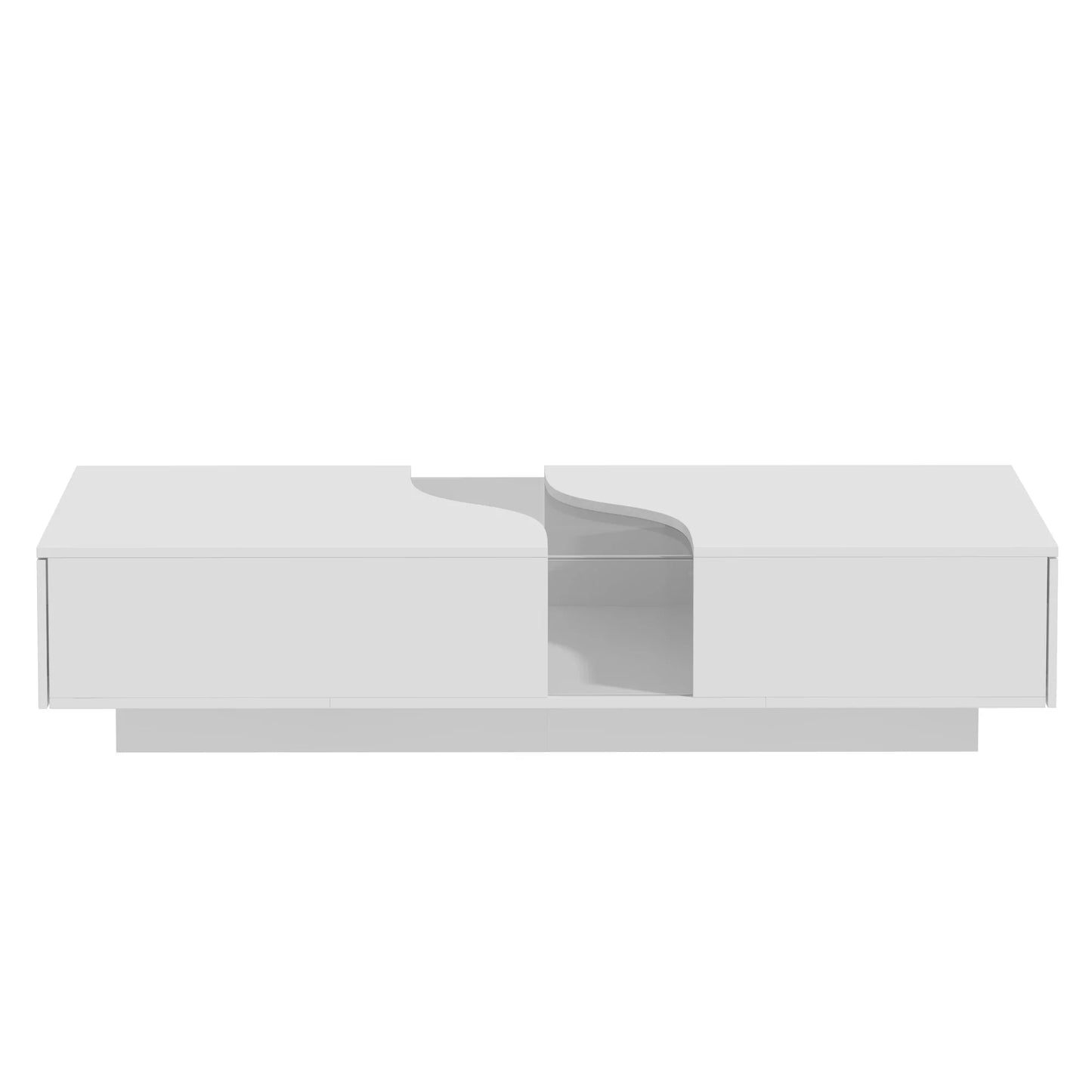 55.1'' Wide Modern Coffee Table With 2 Drawers & LED Lights.