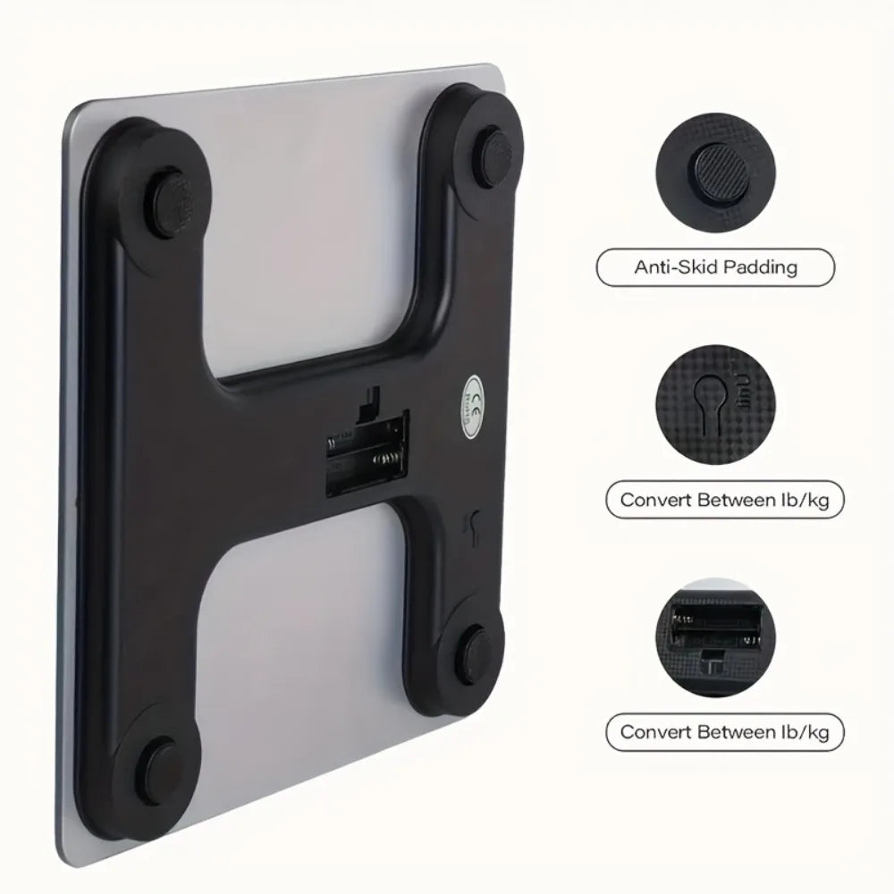 High-Precision Bathroom Scale, Electronic Scale, Accurate, with LED Display And Temperature Reading Switchable Between