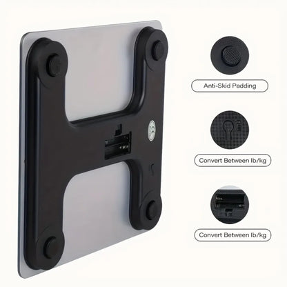 High-Precision Bathroom Scale, Electronic Scale, Accurate, with LED Display And Temperature Reading Switchable Between
