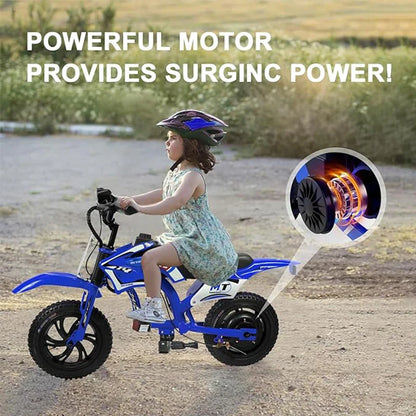 25V Electric Dirt Bike, 200W Electric Motorcycle, Up to 10MPH & 7 Miles Long Range, 3-Speed Modes for Kids Ages 3-10.