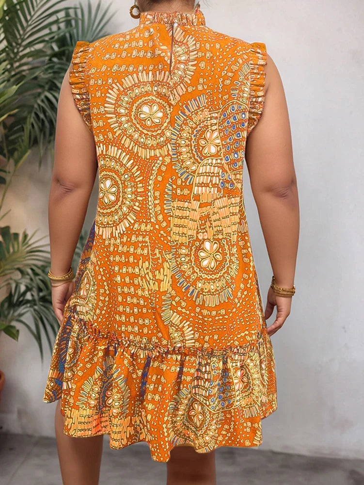 Plus Size 2025 Summer New Women's Elegant Slim Fit Short Sleeve Dress.