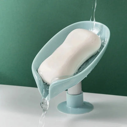 Soap Holder Leaf Shape Box Suction Cup Tray Kitchen Bathroom Accessories