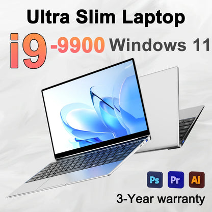 New 14.1" Laptop, Intel Core i9-9900 32GB 2TB Gaming PC, Ultra Slim Office Study Computer.