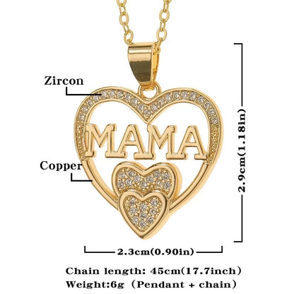 Elegant and Minimalist Women Love Necklace, MOM Pendant as A Mother's Day Gift.