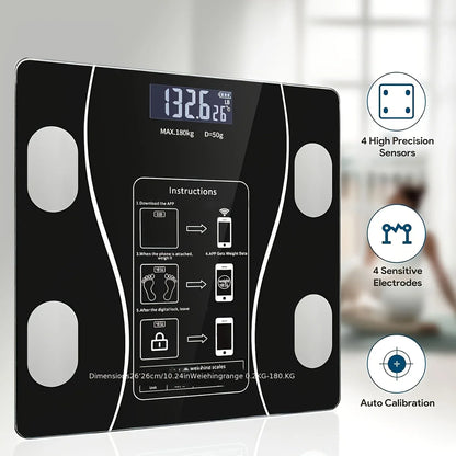 Intelligent Digital Body Scale With Backlit LED Display Screen,Weighing Up To 400 Pounds,Ideal for Weight Management & Fitness.