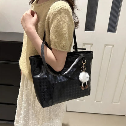 Retro Bag New Fashion Commuter Shoulder Bag | Large Capacity PU Leather Handbag (Casual Tote, Popular Gift, All Seasons)