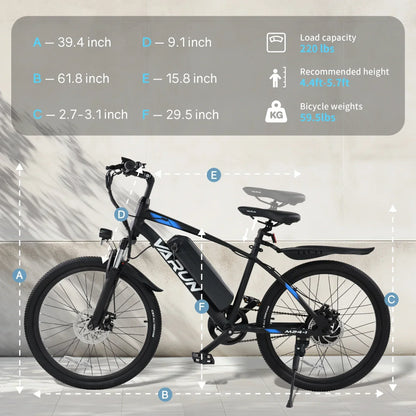 M24-1 E-Bike For Adults, 36V 7.8Ah Battery Mountain Bike, 250W Motor 24 Inch Tires.