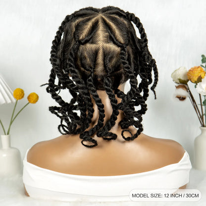 Handmade Bantu Knotless Braids Full Lace Wig | Baby Hair | Synthetic Braided Lace Frontal Wig