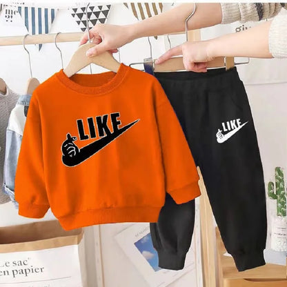 Autumn Kid Boy Clothes Set, Girls Letter Printed Sweatshirt Top And Pants 2PCS Suit.