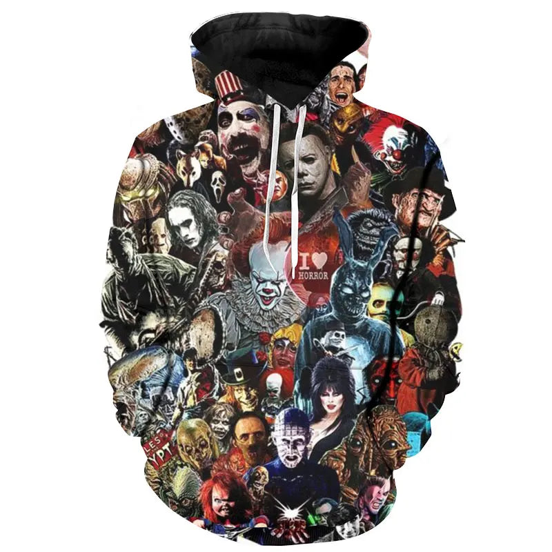 New Arrival Personality Hoodies ,Horror Movies 3D Printed Pullover.
