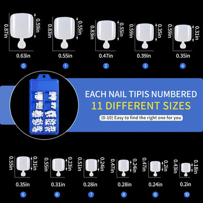 100PCS Short Square False Toenail Tips, Full Cover Acrylic Nail Art.