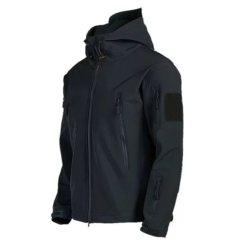 Military Shark Skin Soft Shell Jackets Men Tactical Windproof Waterproof jacket,Hooded Bomber Coats