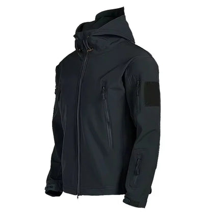 Military Shark Skin Soft Shell Jackets Men Tactical Windproof Waterproof jacket,Hooded Bomber Coats