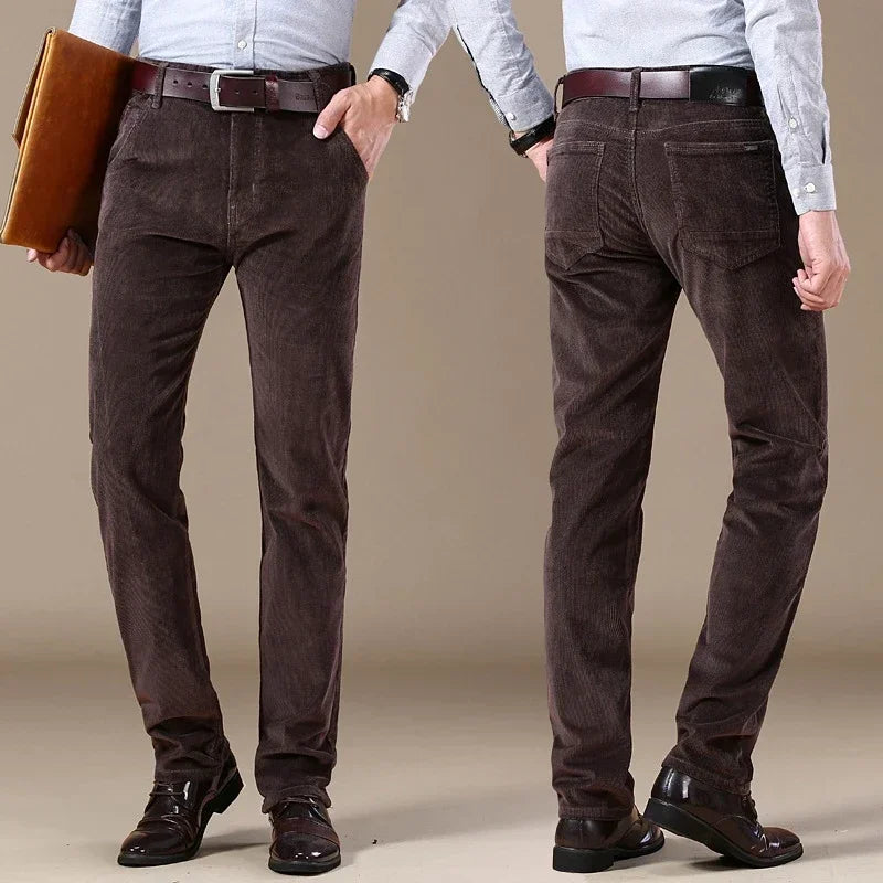 6 Color Men Corduroy Casual Pants, 2022 Autumn Winter New Style Business, Fashion Stretch Regular Fit Trousers Male Clothes.