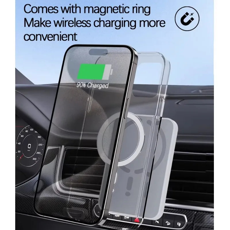 100W Magnetic Wireless Car Charger, Air Outlet Phone Holder for iPhone, 16 15 14 13 12 Pro Max Fast Wireless Car Charging Station.