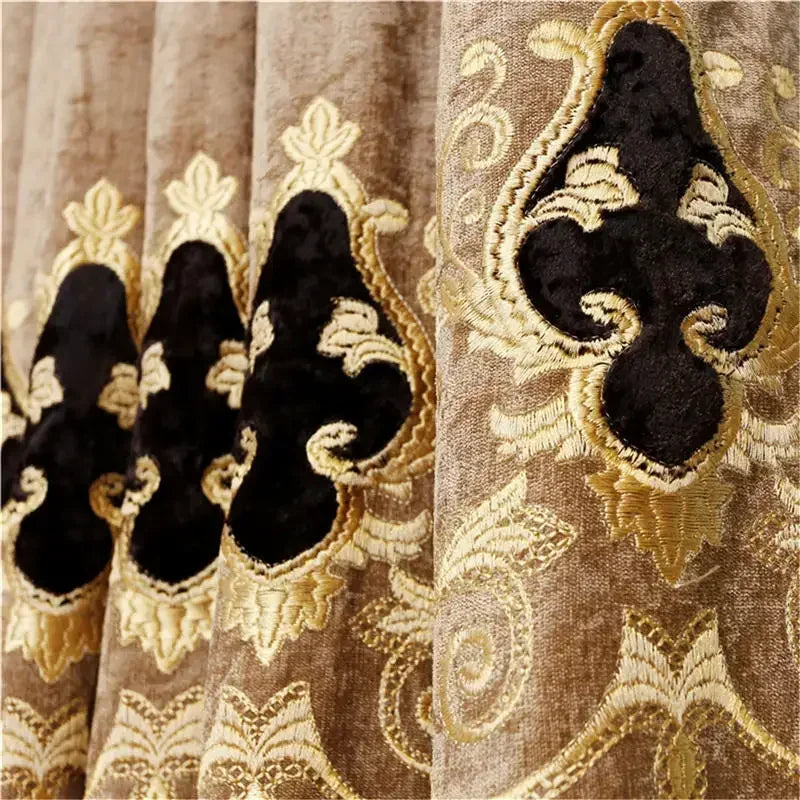 Luxurious Drapes for Bedroom Window ,Hot Model European-Style Luxury  Curtains for Living Room