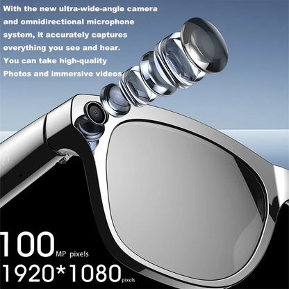 4K HD Color Changing AI Smart Glasses, Chat GPT,100MP Camera, Bluetooth, Call Voice Assistant Control, Smart Glasses 2026 New.