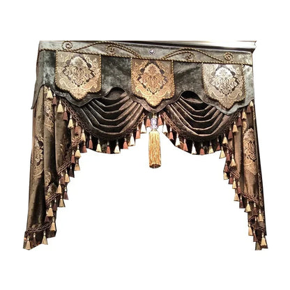 Curtains for Living Room, Dining, Bedroom, High Window Luxury Print Velvet Carved Gold