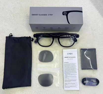 2 in1 4K Smart AI Glasses, 800W pixel AI Shooting Camera, HD Photo Video, Voice Call Translation ,Waterproof Bluetooth AI Glasses.