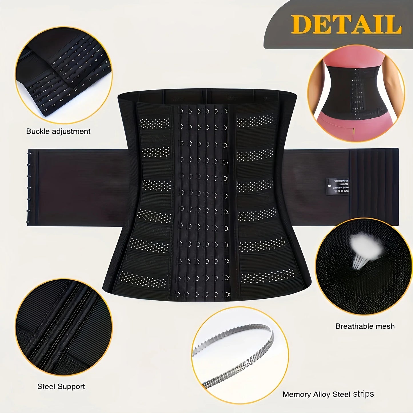 Waist Trainer for Women Under bust Waist Cincher Corset, Tummy Control Sport Girdle Hourglass Body Shaper.