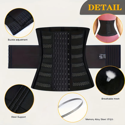 Waist Trainer for Women Under bust Waist Cincher Corset, Tummy Control Sport Girdle Hourglass Body Shaper.