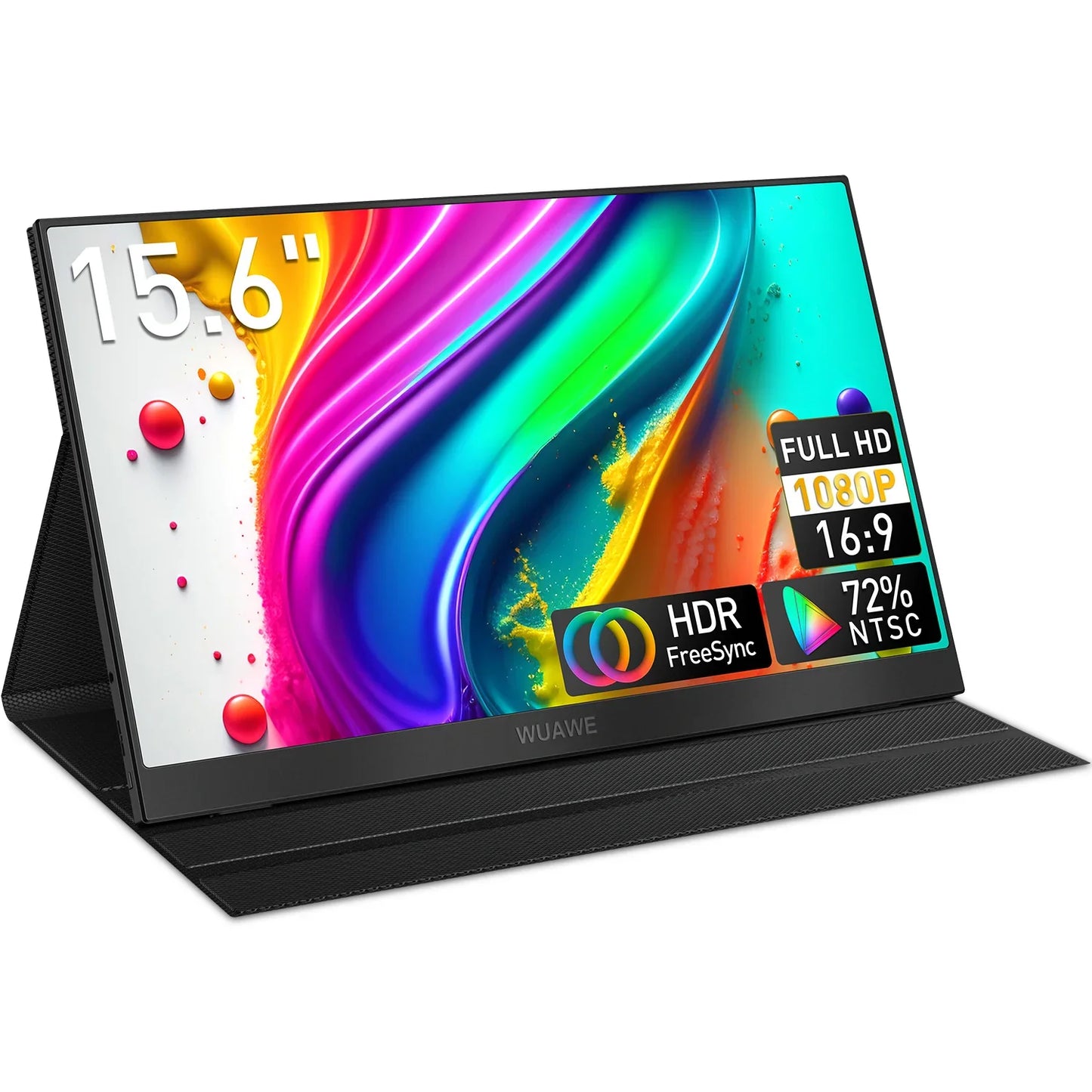 15.6 inch Portable Monitor for Laptop,1080P 72 NTSC 100S RGB USB C, HDMI Travel External Second Computer Screen with HDR.
