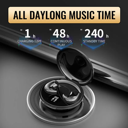 Sleep Invisible Earphone, Mini Hidden Headphones, In Ear IPX5 Waterproof Earbuds with Mic, HIFI Music Headset.