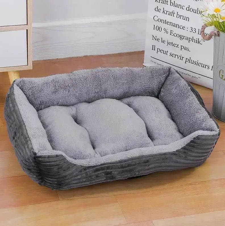 Large Pet House Dog Bed, Cat Mat, Long Plush Deep Sleeping Warm Soft Small Dog Cushion.