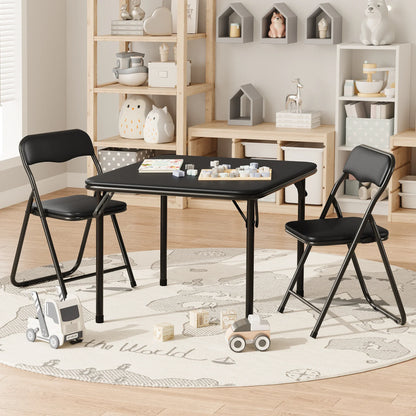 Folding Table and Chairs Set of 3, Portable Table and Chair Soft Cushion.